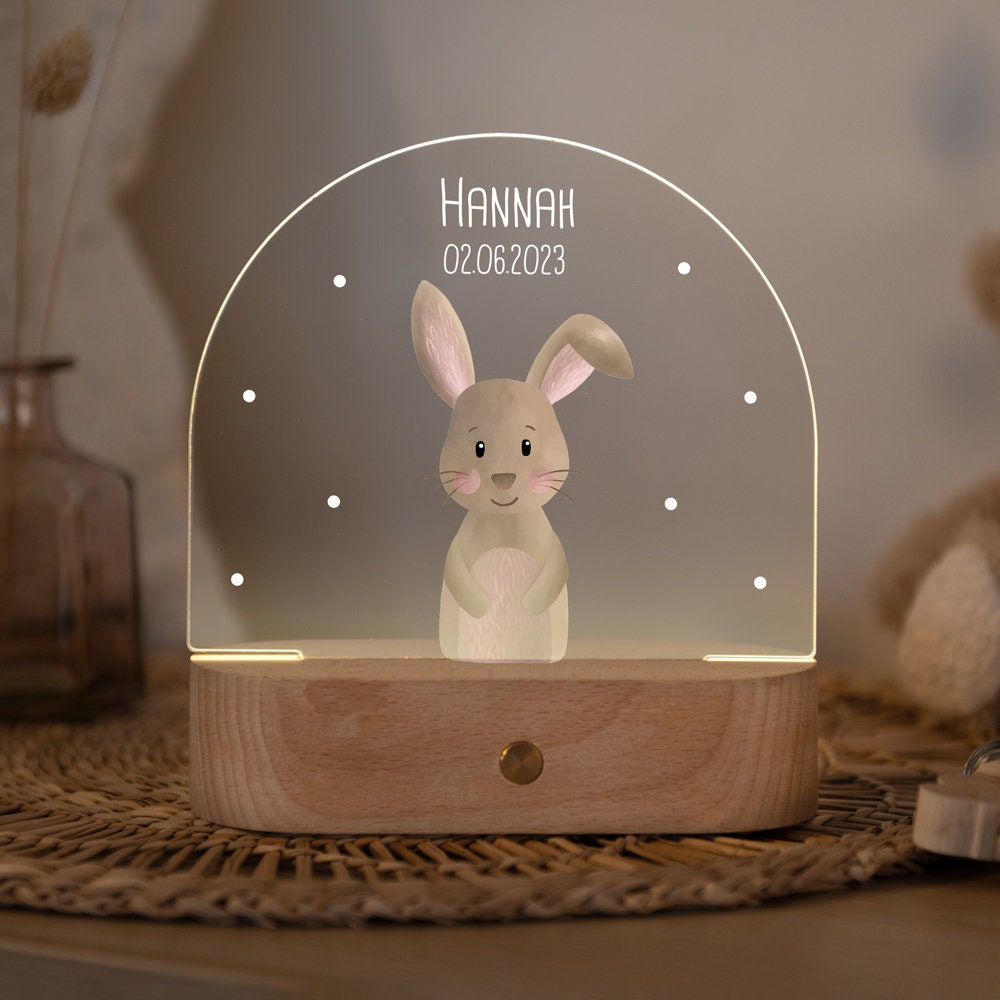 Personalized night light "Hajo the Rabbit" dimmable