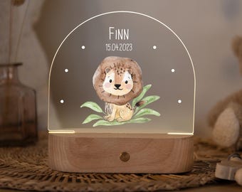 Night light for children personalized "Lion Leo" dimmable