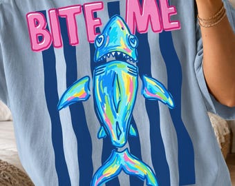 Bite Me PNG, Shark Png, Summer Sublimation Design