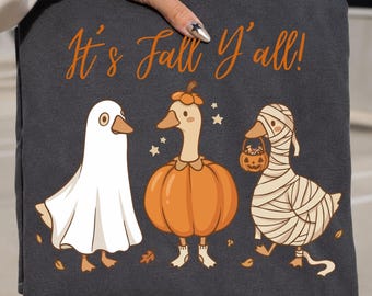 Halloween Goose PNG, It's Fall Y'all PNG, Autumn Sublimation Design