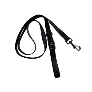 Black dog lead with quick release buckle in handle, soft neoprene padded handle dog leash in black, 150cm length