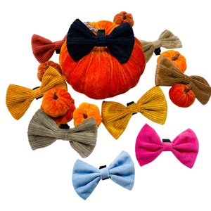 Velvet and corduroy dog bowties, perfect for autumn, winter and Christmas, bow tie for dogs with hook and loop fastening
