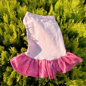 Pink Tie Dye Dog Dress • Cute dress for dogs • Designer dog clothes • Cotton dog dress