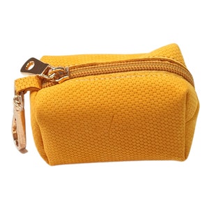 Yellow luxury leather dog poo bag holder, dog poop bag dispenser, dog waste bag carrier