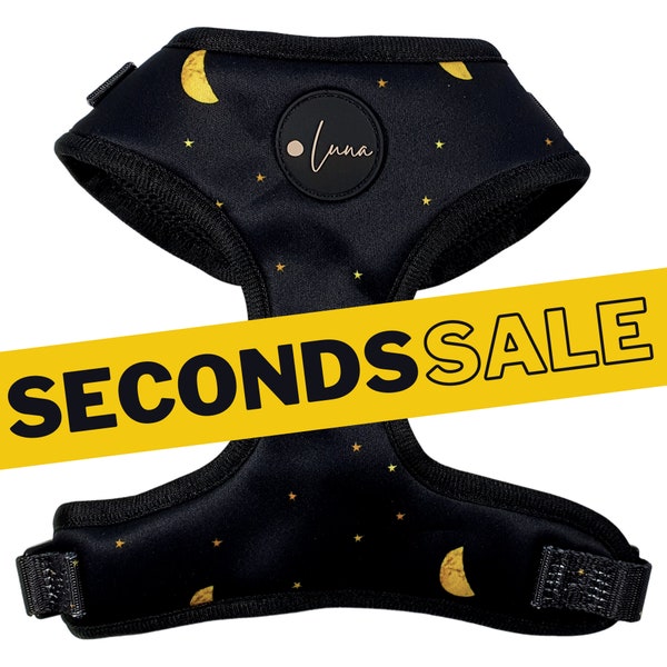 SECONDS SALE - *Lesen Sie Beschreibung* - Verstellbares Hundegeschirr ""The Lunar One"", Himmelsgeschirr, Mond und Sterne Geschirr, Lunageschirr."