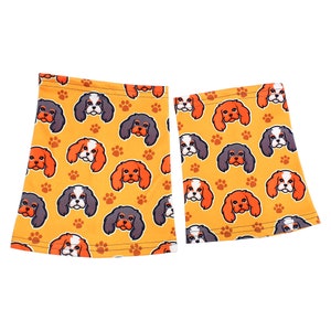 Yellow Dog Snood, Dog Food Snood, Spaniel Ear Protector, Feeding Snood for Long Ears, Dog Anxiety Snood, Cavalier Snood, Cavalier Print