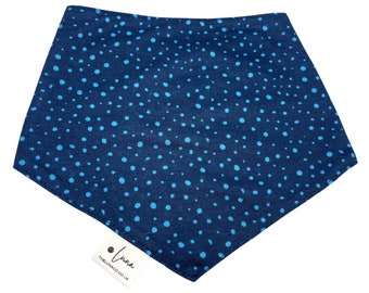 Dog bandana "Dotty for You - Blue" • Christmas bandana for dogs • Spotted blue and navy bandana