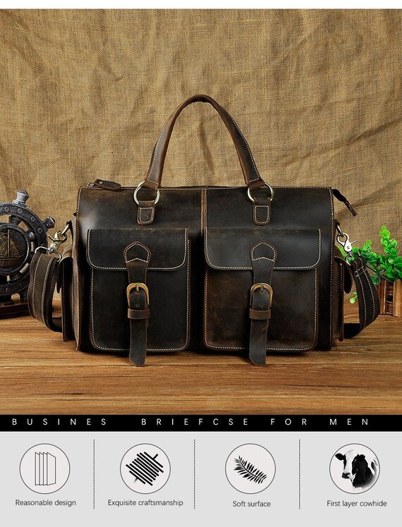 Genuine leather shoulder bag laptop notebook netbook bag Etsy