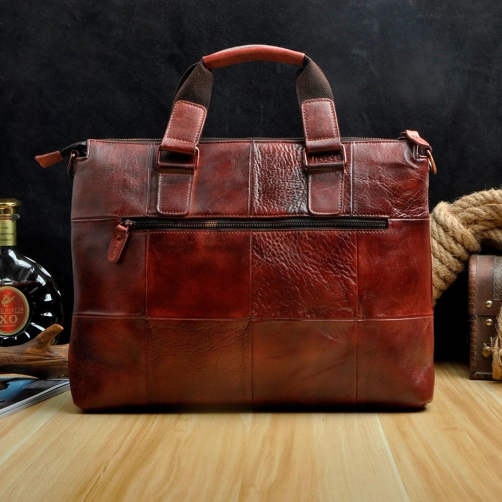 Genuine Leather Shoulder Bag Laptop Notebook Netbook Bag Etsy