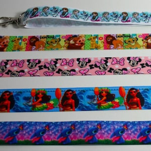 Lanyard or Key Fob Stitch Minnie Moana Disney Safety Breakaway Lanyard Keychain ID Holder Whistle Phone Pin Stocking Filler Secret Santa