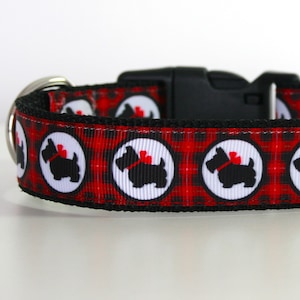 Collare per cani Scottie o guinzaglio abbinato con cintura di sicurezza da 3/4" o 1" di larghezza