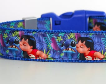 Lilo and Stitch Disney Dog Collar or Matching Lead Leash Seat Belt 3/4" or 1" width