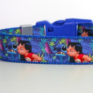 Lilo and Stitch Disney Dog Collar or Matching Lead Leash Seat Belt 3/4&quot; or 1&quot; width