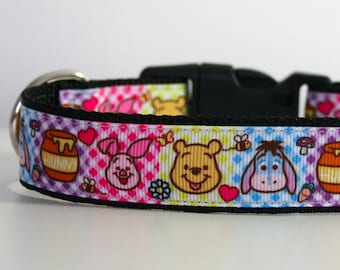 Winnie the Pooh Dog Collar or Matching Lead Leash Seat Belt 3/4" or 1" width Disney