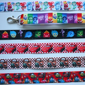Lanyard or Key Fob Inside Out Cars Safety Breakaway Lanyard Keychain ID Holder Work Badge Pin Stocking Filler Secret Santa Gift Office