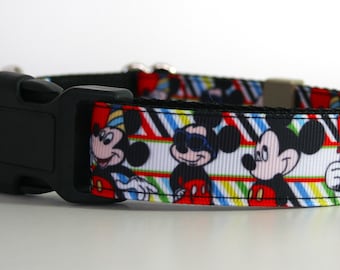 Micky Maus Disney Hundehalsband oder Passende Leine Sicherheitsgurt 3/4 "oder 1" breite