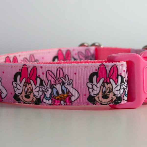 Minnie Mouse Daisy Duck Dog Collar or Matching Lead Leash Seat Belt 3/4" or 1" width Disney