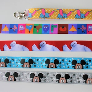 Lanyard or Key Fob Dumbo Mickey Baymax Duggee Disney Safety Breakaway Lanyard Keychain ID Holder Whistle Phone Pin Stocking Secret Santa