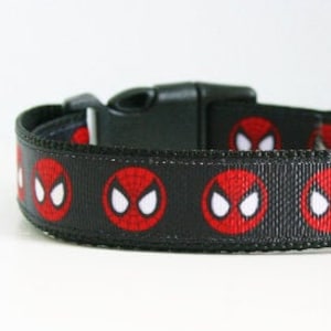 Spiderman Deadpool Dog Collar or Matching Lead Leash Seat Belt 3/4&quot; or 1&quot; width