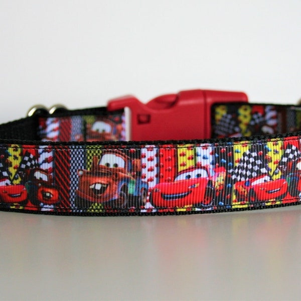 Cars Disney Dog Collar or Matching Lead Leash Seat Belt 3/4" or 1" width