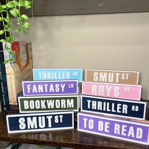 Bookshelf Street Sign - Bookish / BookTok Accessory - Customize and Personalize - 3D Printed - Book Decor - Reader Gift