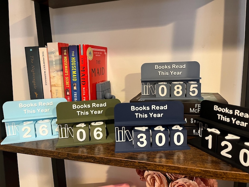 Book Counter - Custom Sign & Block Colors - 3D Printed - Booktok ...