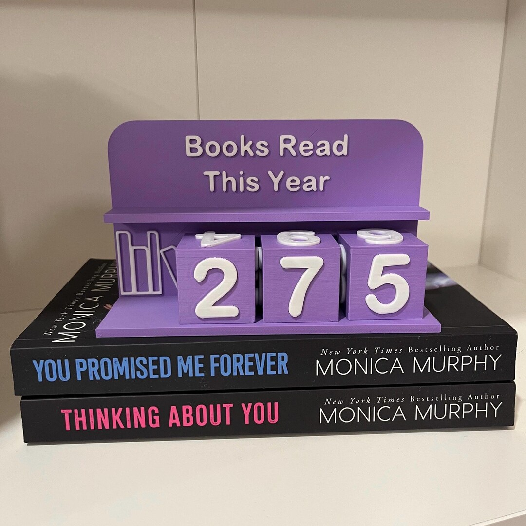 Book Counter - Custom Sign & Block Colors - 3D Printed - Booktok ...