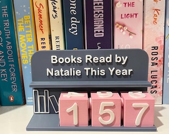 Personalized Books Read Tracker - Book Counter Sign - 3D Printed - Up to 999 Books
