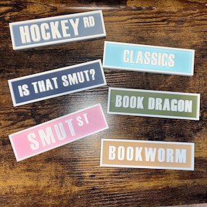 Premade Bookshelf Street Signs -  SHIPS NEXT DAY - 3D Printed - Bookish Accessory - Reader Gift