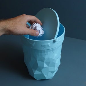 Trash Can with Swing Lid - 3D Printed - 2 Sizes