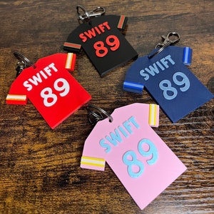 Taylor Swift Inspired Jersey Keychain - 3D Printed - Album Themed or Custom Options