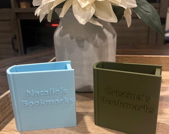 PERSONALIZED Book Shaped Bookmark Holder - 3D Printed - Bookish / BookTok Accessory