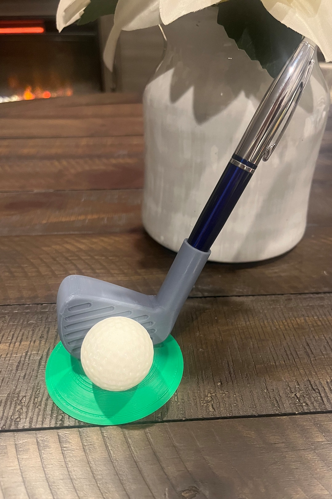 Customizable Golf Club Pen Holder Desk Accessory Gift for a Golfer 3D