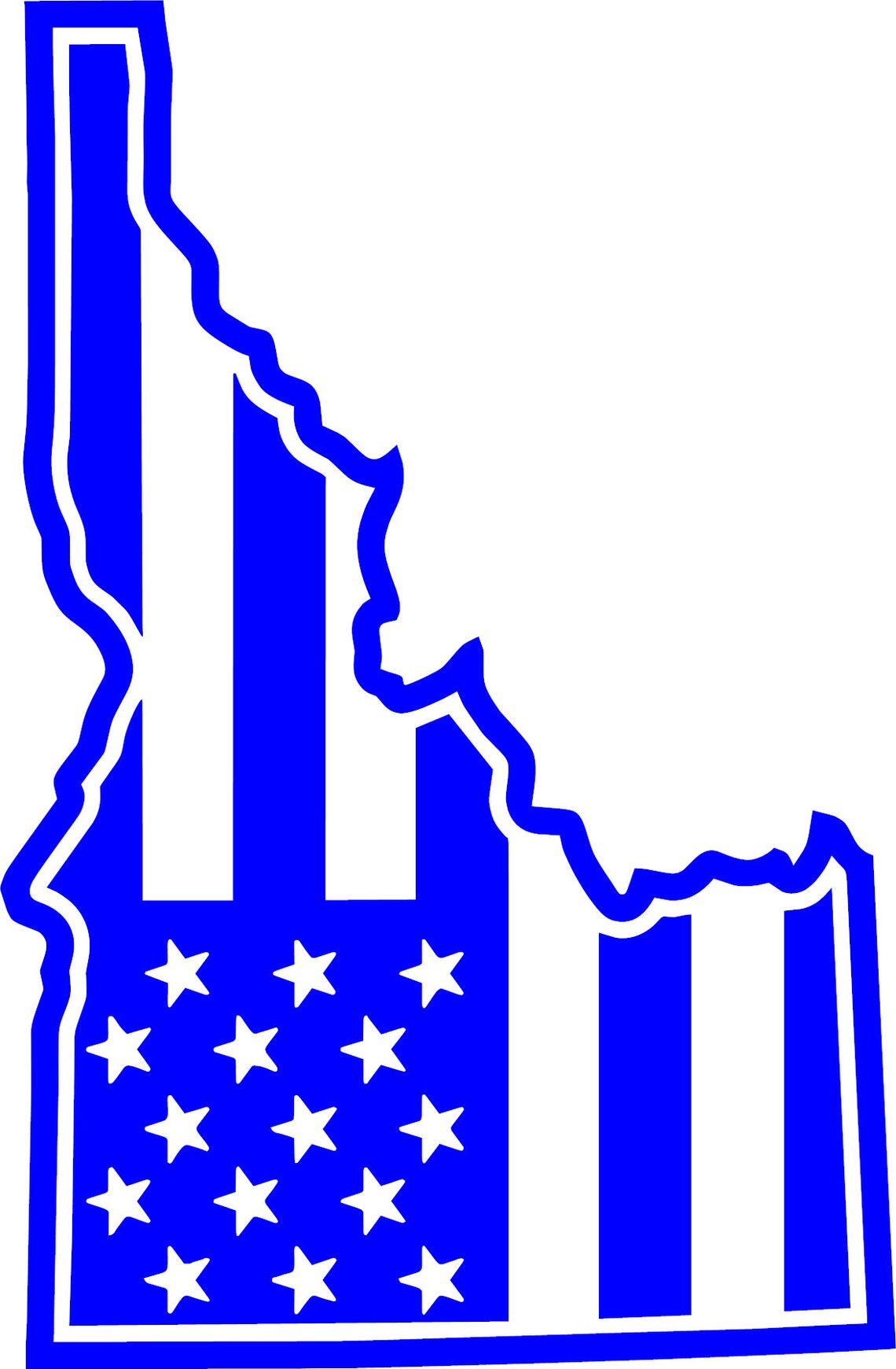 Idaho stars and stripes sticker decal Idaho American flag Etsy