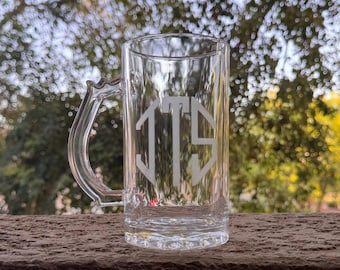 Personalized engraved glassware (Stein and Low Ball cups)