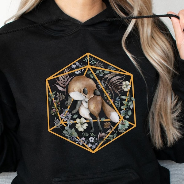 DND FUCHS HOODIE | Fuchs Würfel Set | Fuchs Hoodie Frauen | D&d Hoodie | Dnd Sweatshirt | D20 Hoodie | dnd Herbst | Fuchs Sweatshirt | dnd Sweatshirt