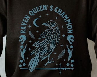 RAVEN QUEEN&#39;S CHAMPION Dnd Sweatshirt, dnd raven, dnd crow, rogue sweatshirt, critical sweatshirt, role playing sweatshirt, warlock sweater