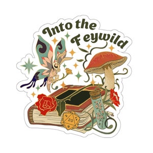 Autocollant INTO THE FEYWILD Dnd, autocollant Wild Beyond the Witchlight, autocollant vinyle dnd, fée dnd, autocollant de carnaval Witchlight