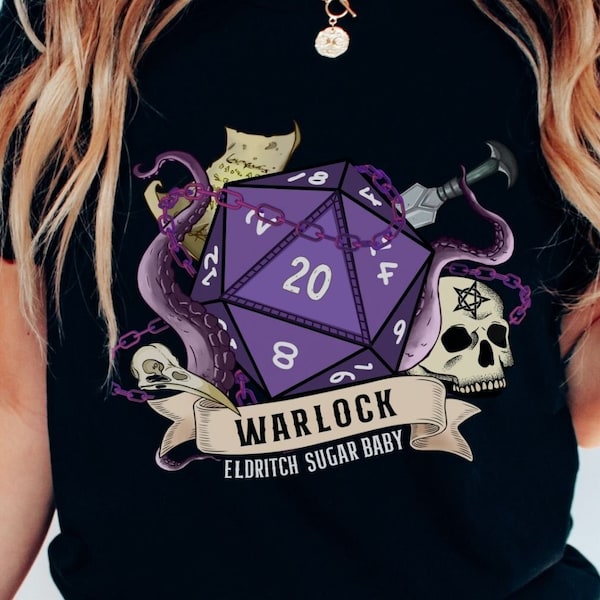 DND Hexenmeister Shirt, Hexenmeister Dice, Hexenmeister dnd, dnd Hexenmeister Geschenk, Dungeons and Dragons Shirt, dnd Geschenk für Hexenmeister, Eldritch Sugar Baby