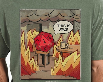 GRAPPIG DND-SHIRT, comfortabele kleuren, Critical Fail-T-shirt, natuurlijke 1 dobbelsteen-t-shirt, RPG-memetop, Dungeon Master-cadeau, tafelblad gamer aanwezig
