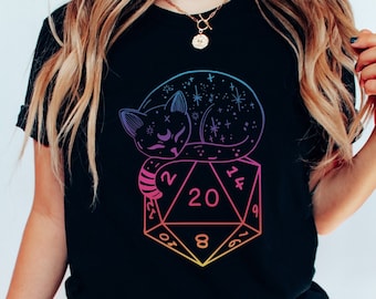 CAT DICE, DND shirt,  Dungeons and Dragons shirt, Dungeon Meowster, Dnd Cat, Dnd gifts for her, D&D shirt, Critical shirt, Cat Dice Set, rpg