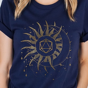 DND SHIRT, dnd shirt women, D&D shirt, Dungeons and Dragons shirt, Critical shirt, Cleric shirt, Circle of the moon, Moon Dice, Druid