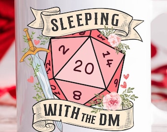 SLEEPING with the DUNGEON MASTER mug, sleeping with the dm, dnd mug, dnd mug funny, dnd valentines gift, dungeon master mug, dnd wife