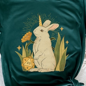 ALMIRAJ DND SHIRT, bunny dice, rabbit dice, dnd bunny, dnd famliar, al'miraj, dnd shirt women, cute dnd, dnd tshirt, dnd clothing