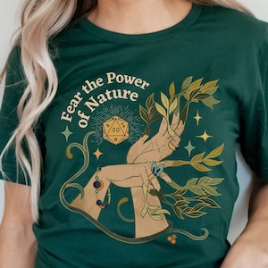 DRUID SHIRT, Dnd nature dice, Druid Dice, Dnd dryad, The Wild beyond the Witchlight, Forest Dice, Dnd Fairy, Feywild shirt, Dnd fae