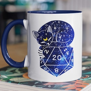 CAT DND MUG | D&d Cat Mug | Cat Dice Set | Dnd Gift For Her | Dungeons And Cats | Dungeon Meowster Mug | Cat Mug |