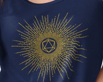 Camiseta regata de D&D, camiseta para jogos de mesa, camiseta de Dungeons & Dragons, D20, mestre de masmorra, dados de D&D, camiseta de RPG, presente de D&D para mulheres, camiseta de D&D, camiseta de interpretação de papéis