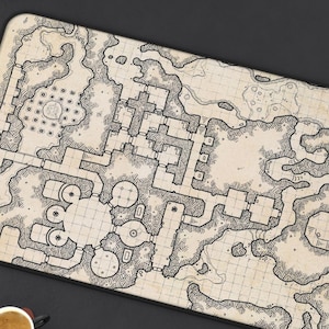 D&D Schreibtischunterlage: Kartographie, Landkarte, D&D Computer Matte, Schreibtischunterlage, D&D Unterlagen für Dungeons & Dragons Spieler, Bürodeko