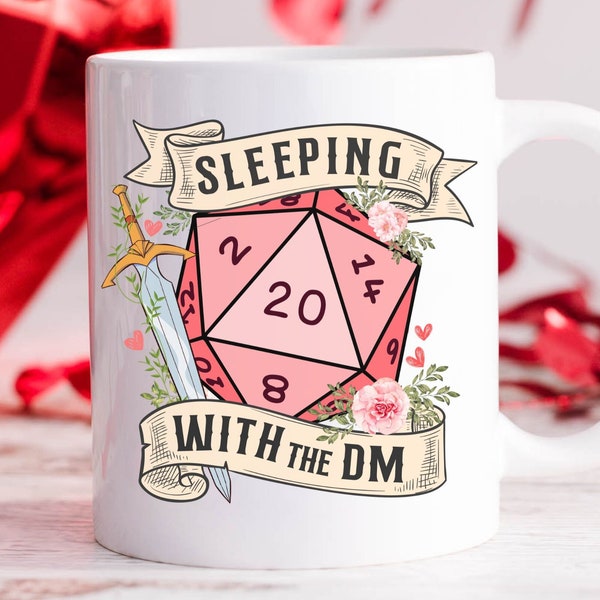 SLEEPING with the DUNGEON MASTER mug, sleeping with the dm, dnd mug, dnd mug funny, dnd valentines gift, dungeon master mug, dnd wife
