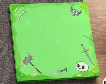 DND 付箋: ゼラチンキューブ ポストイット® ノートパッド、dnd 文房具、グリーン ゼラチンキューブ ノートパッド、dnd 付箋、dnd メモ、dn